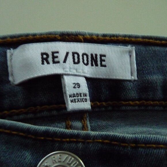 RE/DONE WOMEN 70S HIGH RISE STOVE PIPE MIDIUM WASH JEANS SIZE 29 NEW WITH TAGS - Picture 3 of 5